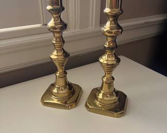 Antique brass candlesticks