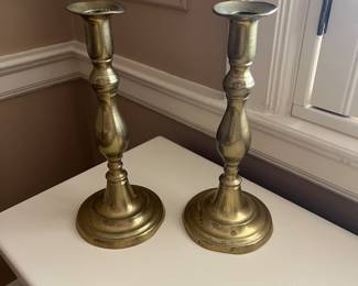 Antique brass candlesticks