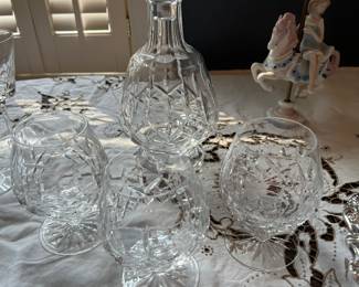 Waterford decanter and 3 snifters