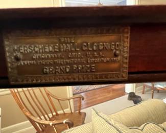 Clock panel Herschede Hall Clock Co Cincinnati Ohio U.S,A, 