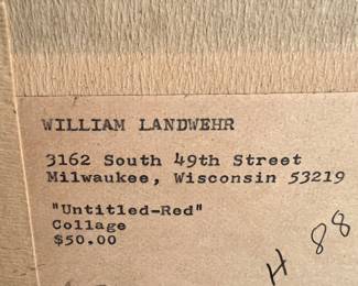 William Landwehr collage art titled Untitled red