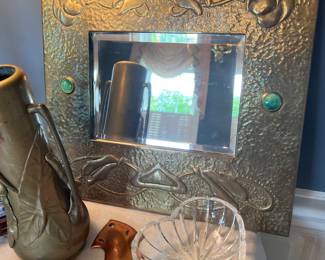 Antique mirror with two set stones CHARMING