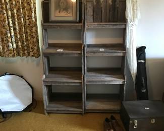 Rustic wood shelves