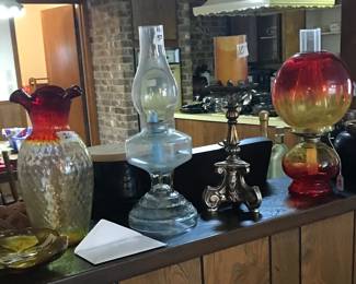 Vintage lamps and vases