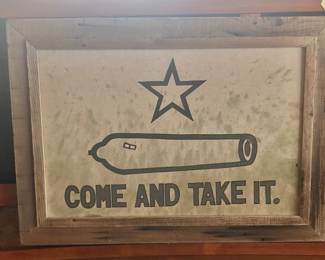 Come and take it framed canvas