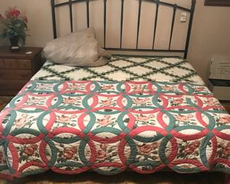 Nice king bed, several handmade quilts