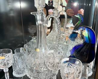 Cut glass wine decanter