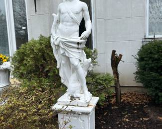One of 2 full size garden statues