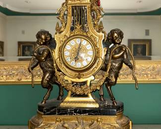 Antique German Clock and 2 Candelabras