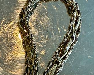 Large braided 14k gold bracelet
