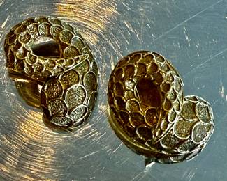 Lalaounis 18K Earrings Serpent Snake Greece C.1990