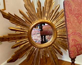 Large vintage starburst mirror