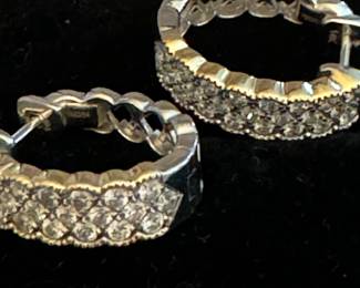 Large diamond three row hoops! Stunning!