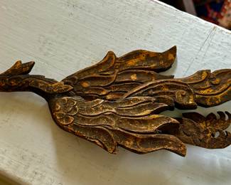 A pair of antique carved gilt wood Thai Blessing Swans!