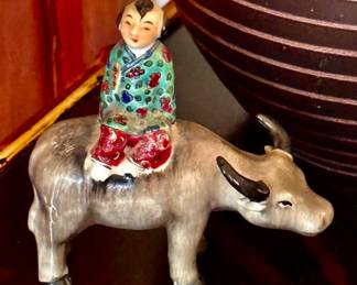 Quite valuable miniature Boy Riding Buffalo, China, Qing dynasty (1644–1911), Kangxi period (1662–1722),