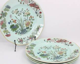 RARE AND HARD TO FIND Set Of 4 Vintage Adams Ming Jade Ironstone Calyx Ware Dinner Plates
