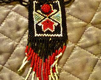 Medicine man tribal natural stone beaded necklace