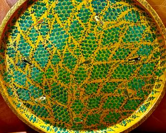 1960s papier mache Kashmir “bird in the bush” wedding tray…so good!