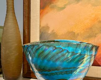Murano 1980s large wave bowl