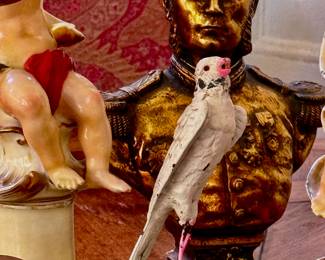 Cold painted bronze bird circa 1900