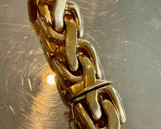 Extra large 14k gold unisex braided bracelet