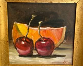 Small fruit still life by listed artist LEO KRIV!!