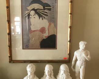 On the mantle are several Santini pieces! Yet another striking asian print!
