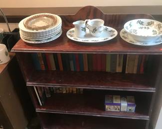 Christmas dishware! Vintage books! Bookcase too!