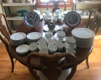 Dining room fitted with several good china sets priced to sell!