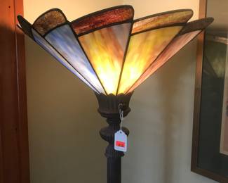 Floor lamp with fluted glass shade!