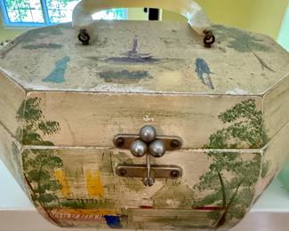 Vintage wooden purse/keepsake box
