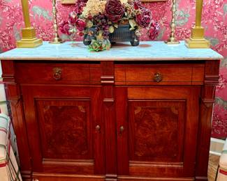 Vintage marble top sideboard
