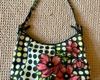 Isabelle Fiore polka dot floral handbag