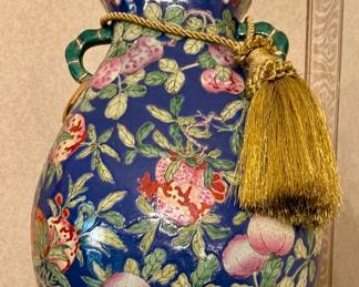 Hand painted porcelain urn