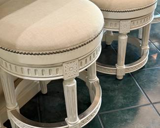 White swivel counter height stools