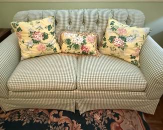 Shuford Furniture gingham loveseat