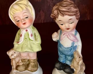 Napco ceramic boy and girl figurines