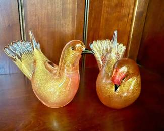 Hand blown glass birds