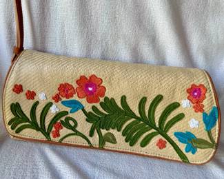 Cole Haan embroidered clutch purse