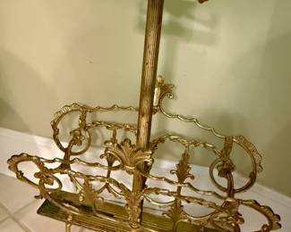 Hollywood Regency style brass bathroom accessories