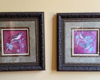 Framed bird prints