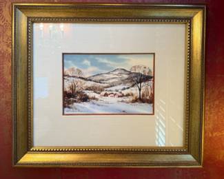 Framed watercolor signed by Keith Hoffman