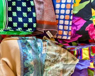 Vintage silk and acrylic scarves
