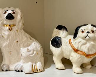 Royal Doulton Staffordshire dog and porcelain dog from Japan