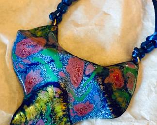 Handmade art glass necklace