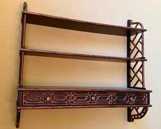 Asian style wood shelf