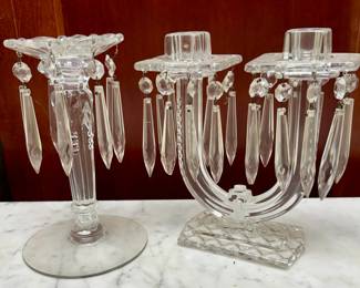 Art Deco crystal candlesticks