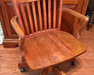 Wooden Swivel Office Chair
