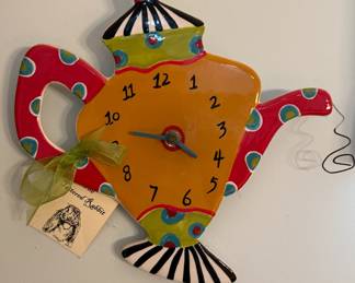 Egan Italy Britto Teapot Wall Clock.