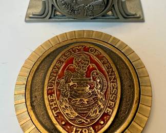 UT Collectible Brass Business Card Holder and Paperweight